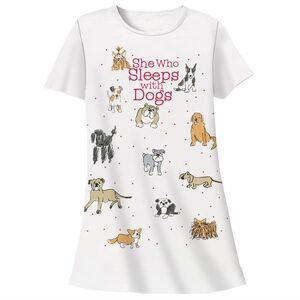Vintage Rel-e-vant She Who Sleeps With Dogs Night Shirt One Size